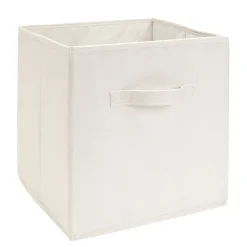 Panière de rangement Box Cube cartonnée gris clair 31x31xH29cm