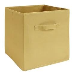 Panière de rangement Box Cube cartonnée jaune moutarde 31x31xH29cm < Gifi New