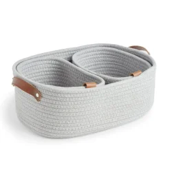 Panière de rangement coton tressé rose 22x16xH11cm - petit modèle < Gifi Outlet