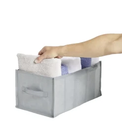 Panière de rangement dressing 5 compartiments gris 44x25xH20cm < Gifi Online