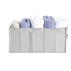 Panière de rangement dressing 5 compartiments gris 44x25xH20cm < Gifi Online