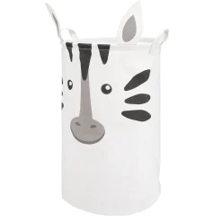 Panière de rangement enfant souple motif zèbre Ø34xH52cm
