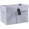 Panière de rangement feutrine gris 19x13xH18cm