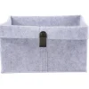 Panière de rangement feutrine gris 25x25xH18cm