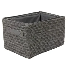 Panière de rangement grise effet tressé x3 < Gifi Outlet