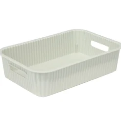 Panière de rangement 2L rectangulaire plastique blanc 25,5x17xH6cm < Gifi Outlet