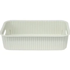 Panière de rangement 2L rectangulaire plastique blanc 25,5x17xH6cm < Gifi Outlet