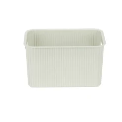 Panière de rangement 4L rectangulaire plastique blanc 25,5x17xH12,5cm