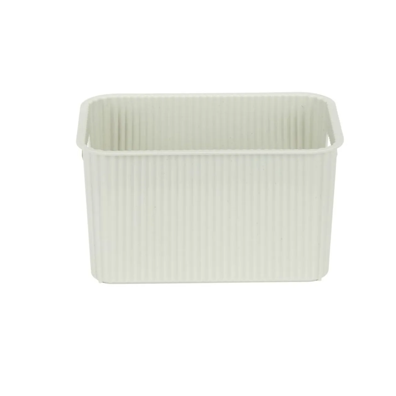 Panière de rangement 4L rectangulaire plastique blanc 25,5x17xH12,5cm