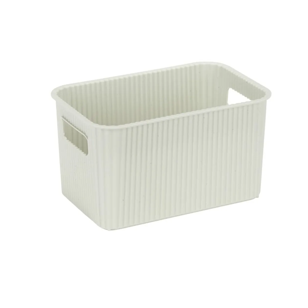 Panière de rangement 4L rectangulaire plastique blanc 25,5x17xH12,5cm