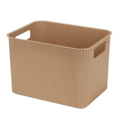 Panière de rangement 14L rectangulaire plastique marron 35x26,5xH20cm < Gifi Sale