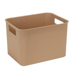 Panière de rangement 14L rectangulaire plastique marron 35x26,5xH20cm < Gifi Sale