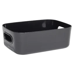 Panière de rangement plastique 20,5x14xH7,5cm (3 modèles)
