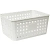 Panière de rangement plastique 21x16xH10cm (3 modèles)