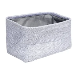 Panière de rangement rectangulaire tissé gris 22x15xH12cm