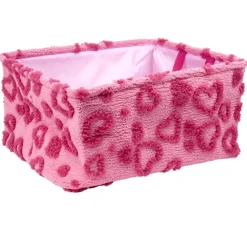 Panière de rangement rectangulaire souple motif relief coeur 40x32xH20cm (2 modèles) < Gifi Outlet