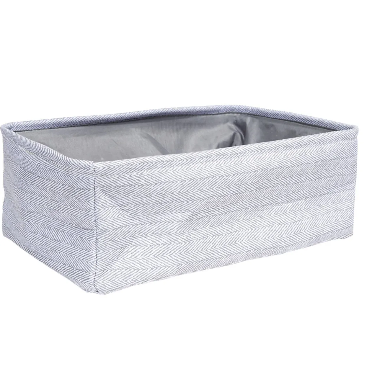 Panière de rangement rectangulaire tissé gris 35x24xH13cm