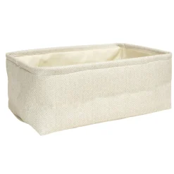 Panière de rangement rectangulaire tissé gris 35x24xH13cm
