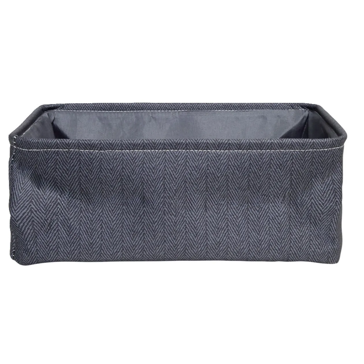 Panière de rangement rectangulaire tissé gris 35x24xH13cm