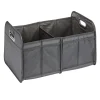 Panière de rangement rétractable 2 compartiments polyester noir 50x32xH27cm