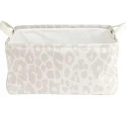 Panière de rangement souple motif animal 40x32xH20cm (2 modèles zèbre ou léopard)