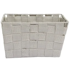 Panière de rangement tressée gris clair Taille L - 21,5x12xH21,5cm < Gifi Outlet