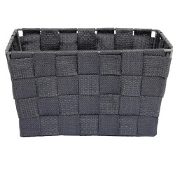 Panière de rangement tressée gris foncé Taille L - 21,5x12xH21,5cm < Gifi Clearance