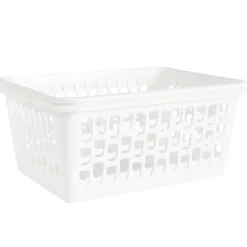 Panière de rangement x2 ajourée plastique blanc 36,5x25,5xH15,5cm < Gifi New
