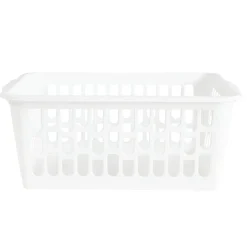 Panière de rangement x2 ajourée plastique blanc 36,5x25,5xH15,5cm < Gifi New