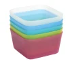 Panière de rangement x5 plastique multicolore 8,6x8,6xH4,5cm