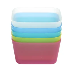 Panière de rangement x5 plastique multicolore 8,6x8,6xH4,5cm