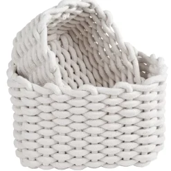 Panière en coton effet tricot 27x22xH.16 cm < Gifi Outlet