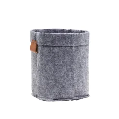 Panière en feutrine grise Ø15xH17cm