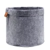 Panière en feutrine grise Ø23xH21cm