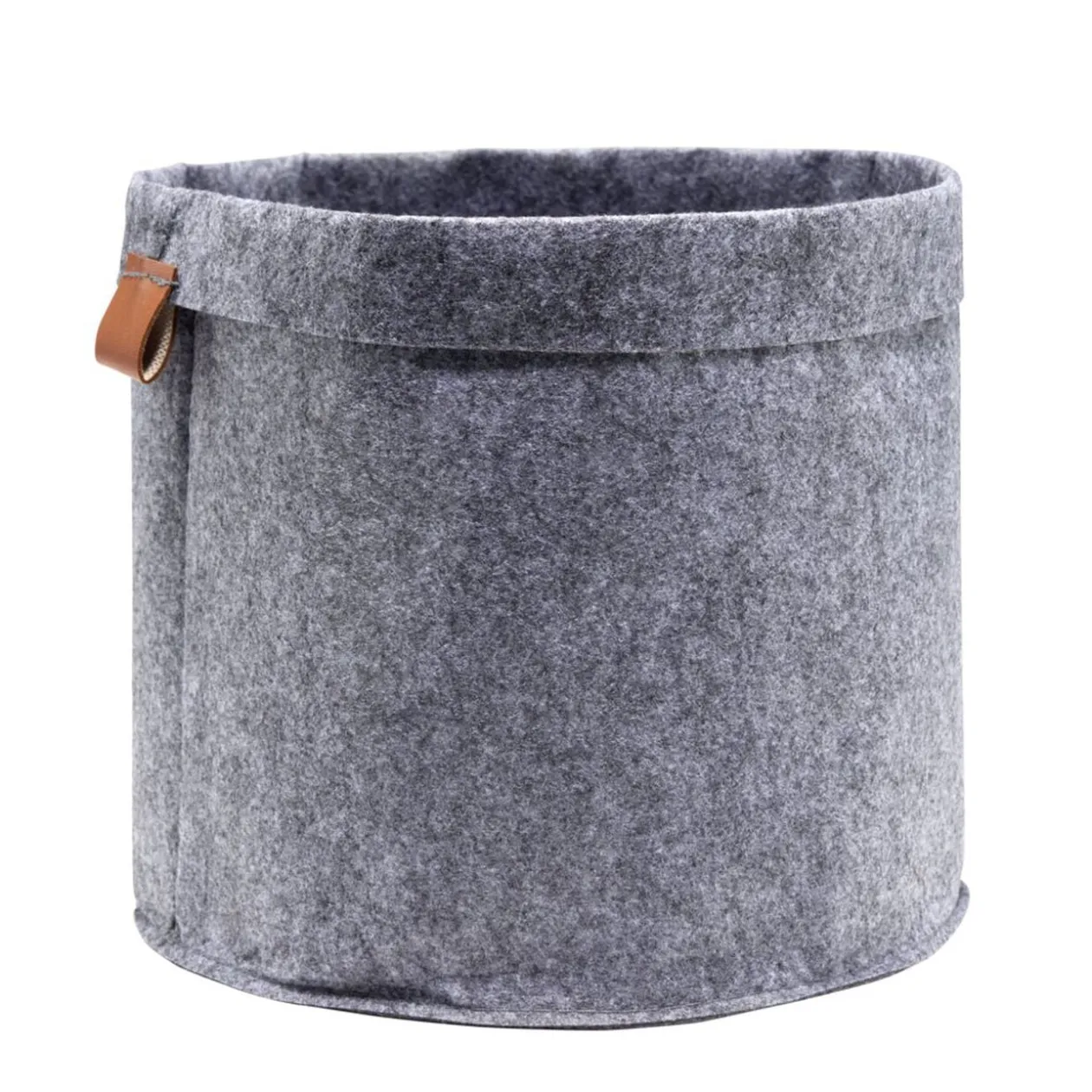 Panière en feutrine grise Ø23xH21cm