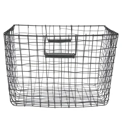 Panière en métal filaire noir 38x38xH25cm < Gifi Hot