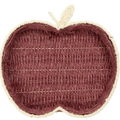 Panière en osier forme pomme rouge 28x29cm