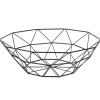 Panière à fruit en métal noir ronde Ø25,5xH8cm