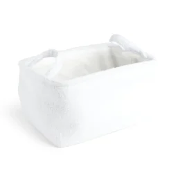 Panière laine bouclée blanche 36x26xH20cm < Gifi New