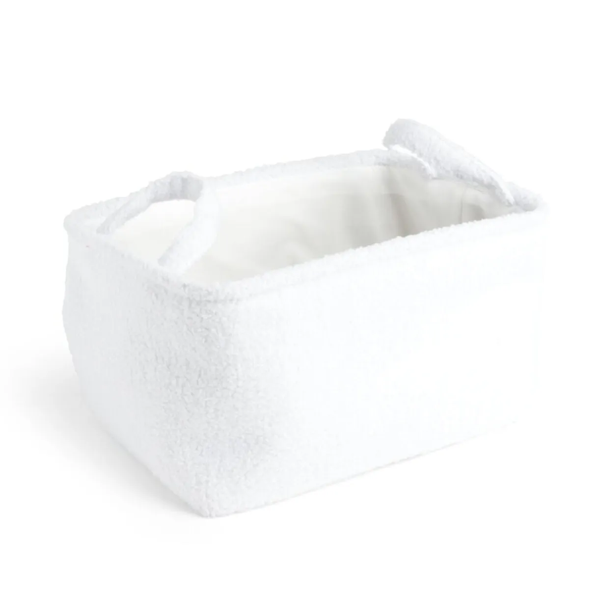 Panière laine bouclée blanche 36x26xH20cm < Gifi New