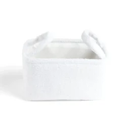Panière laine bouclée blanche 36x26xH20cm < Gifi New