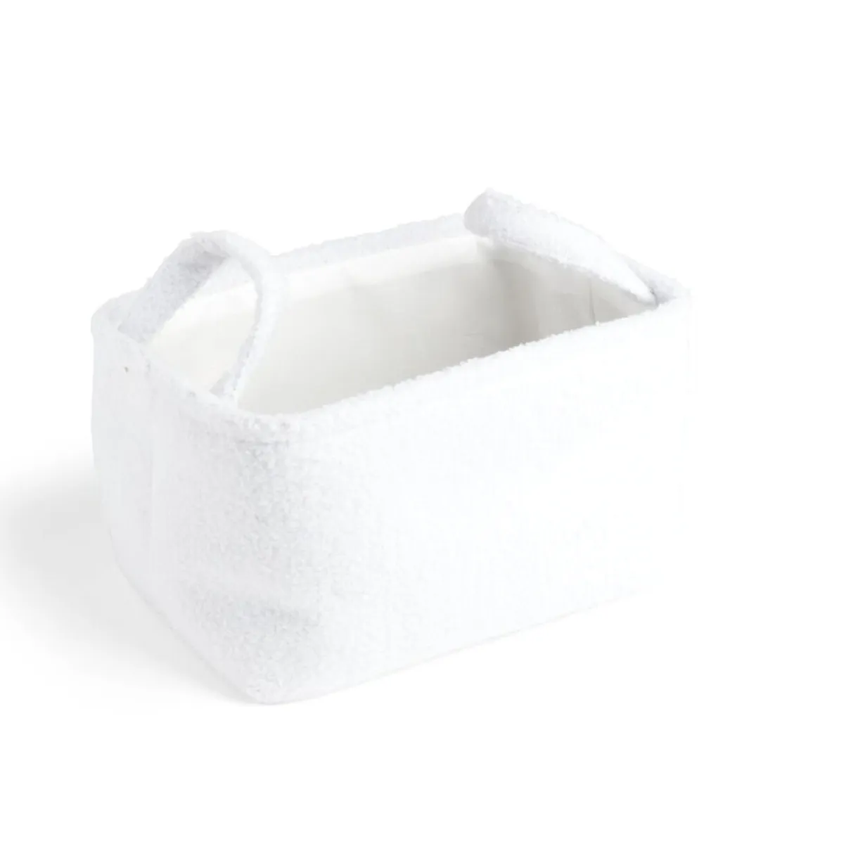 Panière laine bouclée blanche 36x26xH20cm < Gifi New