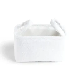 Panière laine bouclée blanche 28x18xH15cm < Gifi New