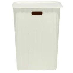 Panière à linge 40L avec couvercle L44X28XH53 cm blanc