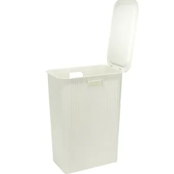 Panière à linge 40L avec couvercle L44X28XH53 cm blanc