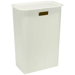 Panière à linge 40L avec couvercle L44X28XH53 cm blanc