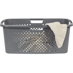 Panière à linge 40L en plastique gris