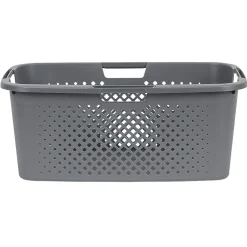 Panière à linge 40L en plastique gris