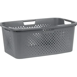 Panière à linge 40L en plastique gris