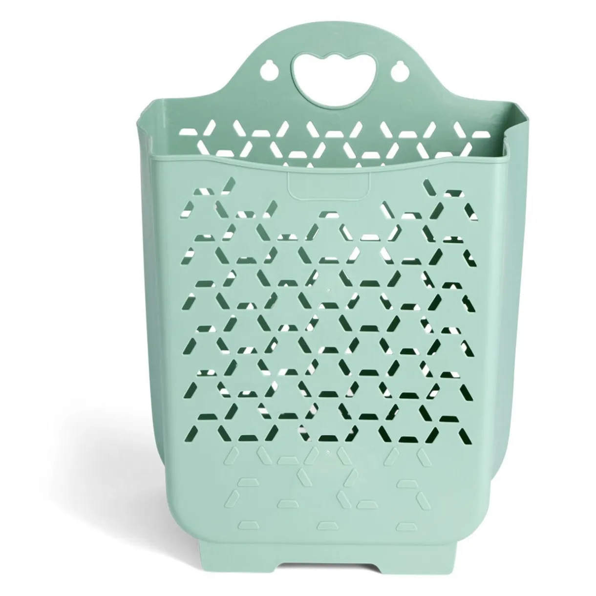 Panière à linge 45L murale pliable plastique vert H48cm < Gifi Discount